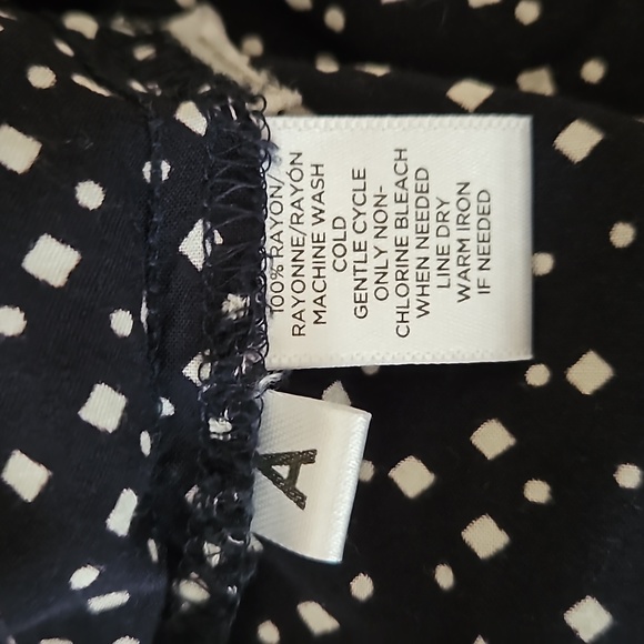 Loft Henley Utility Navy Diamond Blouse - Picture 8 of 8